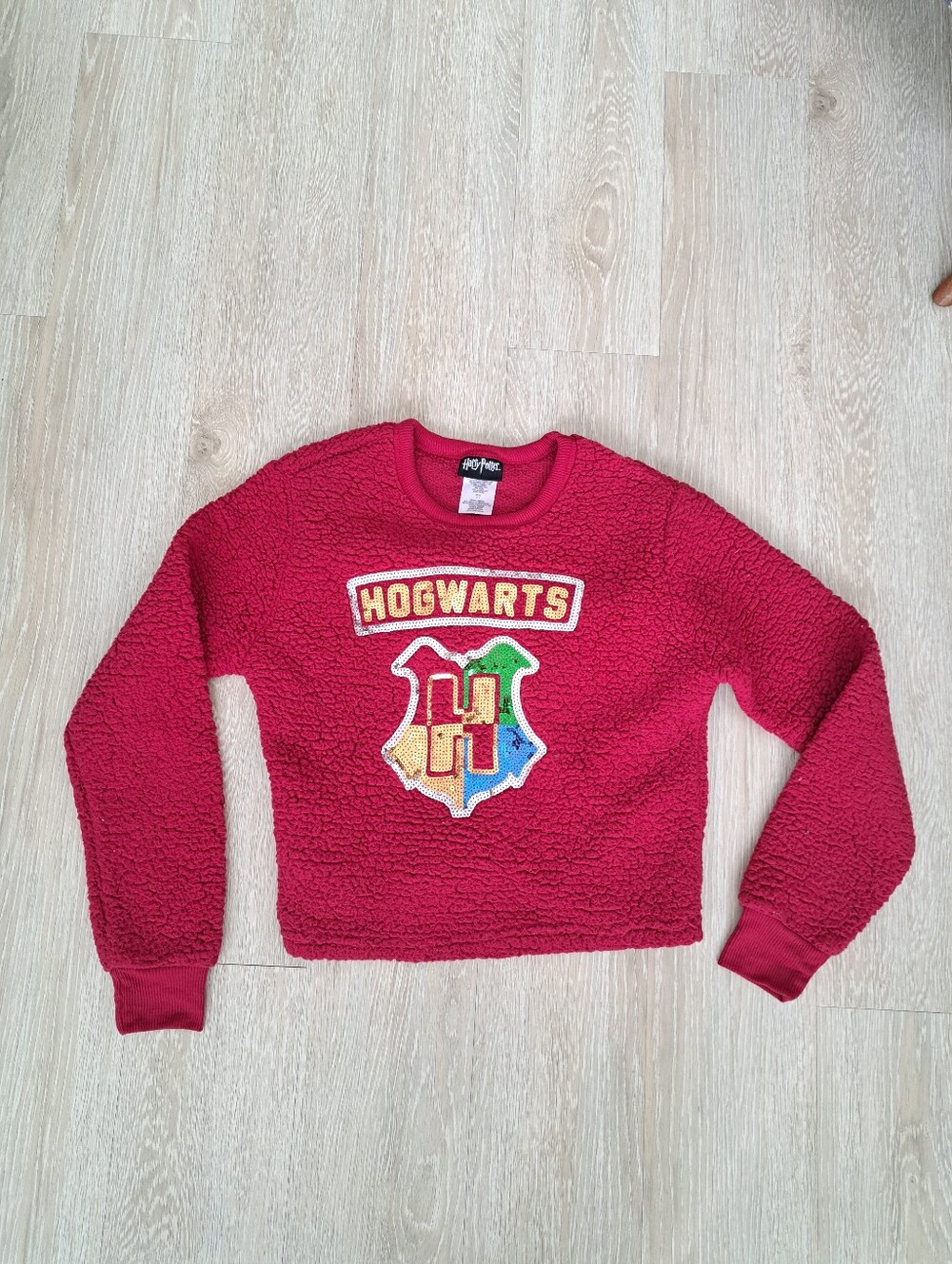 Warner Bros. Hogwarts Fuchsia Pink Crewneck Sweater Sz S